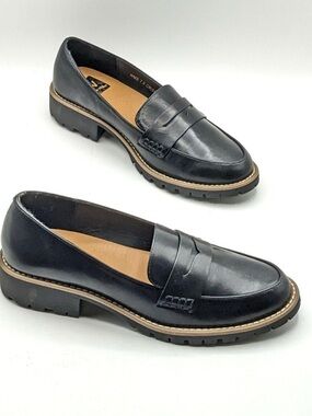 dv by Dolce Vita “Crisp” Classic Penny Loafer / Lug Sole, Block Heel (Black) NWT